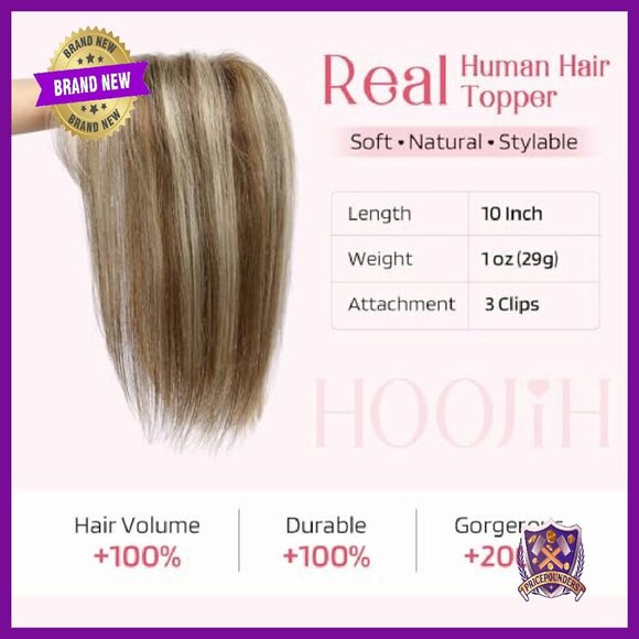 Real Human Hair Topper with Bangs 4x2.5in Lace Base for Thinning Hair main image 6